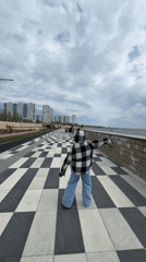 Child's morning waterfront outing documented in Nizhnevartovsk, Russia