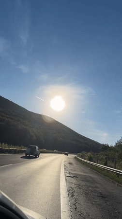 Highway traffic recorded on sunny afternoon near Dolno Varshilo
