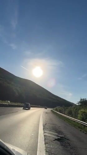 Highway traffic recorded on sunny afternoon near Dolno Varshilo