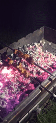 Nighttime barbecue documented in Чайка Снт, Russia