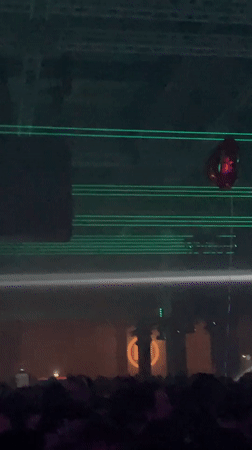 Late-night music event draws crowds in Lyon with laser lighting