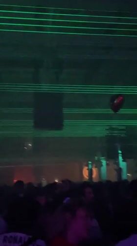 Late-night music event draws crowds in Lyon with laser lighting