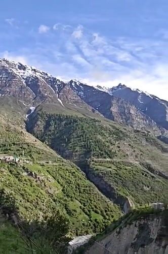 Mountain village scenery documented in Keylang, India
