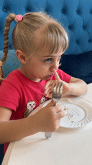 Morning routine: child's breakfast and dog bath documented