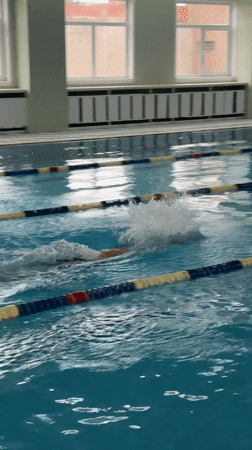 Afternoon swim session at an indoor pool in Russia