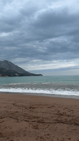 Photographer documents cloudy afternoon at Boreti beach with dog companion