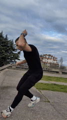 Man performs morning backflips near Black Sea in Varna