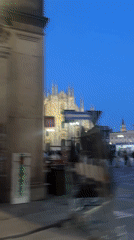 Evening commute scenes captured around Milan's Duomo district