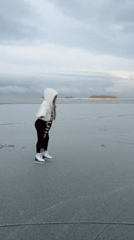 Winter recreation gathering on frozen Lake Sevan, Armenia