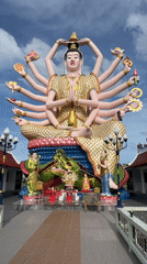 Morning visit documented at Wat Plai Laem temple complex Thailand