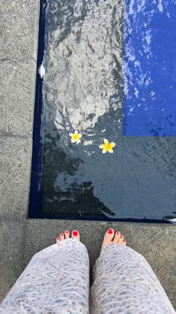 Early morning pool activities documented at Kediri resort complex