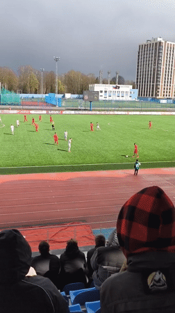 Soccer match documented by spectators in Smolensk stadium