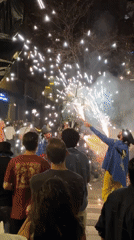 Colla de Diables fire-running celebration lights up Barcelona streets
