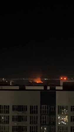 Fire observed at night near Ovoshchnoy, Russia
