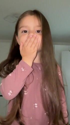 Girl records indoor moments with hair product in Sandanski