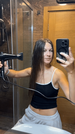 Morning bathroom selfies in Lapčići, Apple Watch face on display