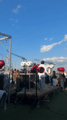 Rooftop party with DJ documented in Sofia, Bulgaria afternoon