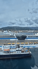 Cruise ships dock at Ajaccio harbor, Corsica