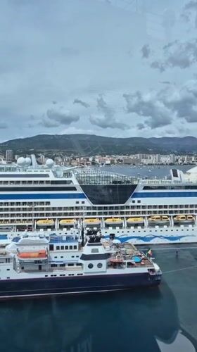Cruise ships dock at Ajaccio harbor, Corsica