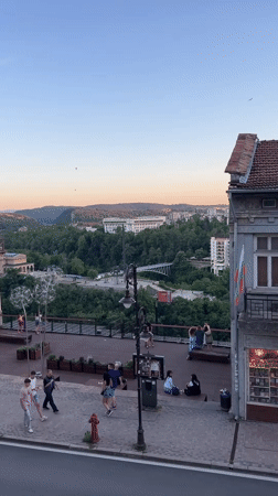 Veliko Tarnovo streets and landmarks on a summer evening