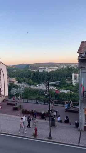 Veliko Tarnovo streets and landmarks on a summer evening
