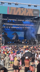 Live band performs outdoor festival in Surakovo, Russia
