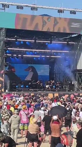 Live band performs outdoor festival in Surakovo, Russia