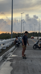 Bridge becomes recreational hub during sunset in General Luna