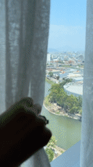 Tourist documents morning selfies and cityscape views in Đà Nẵng