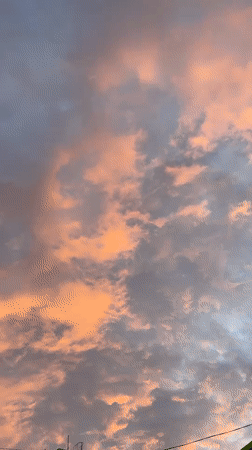 Sunset paints Moscow sky in pink and orange hues
