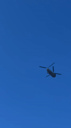 Military Chinook helicopter spotted over Riga, Latvia