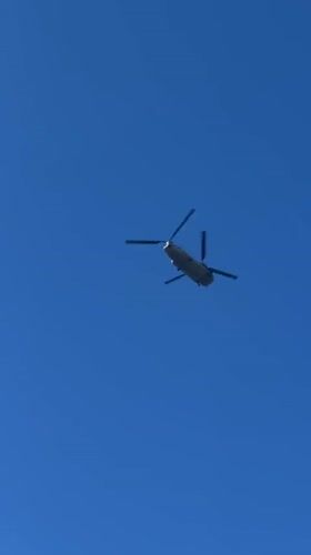 Military Chinook helicopter spotted over Riga, Latvia