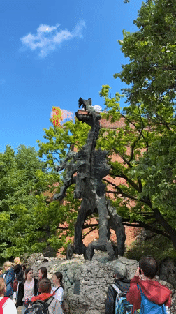 Morning tourist activities captured around Krakow landmarks