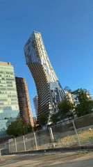 Distinctive curved building captured on video in Vancouver