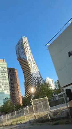 Distinctive curved building captured on video in Vancouver