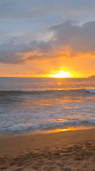 Sunset captured on beach in Safi, Morocco