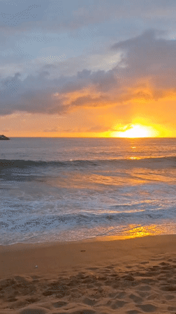 Sunset captured on beach in Safi, Morocco