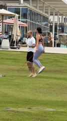 Couples enjoy morning recreation in Tel Aviv
