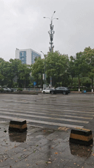 Rainy street scene documented at Chongqing pedestrian crossing