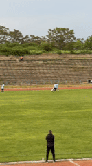 Soccer match documented by spectators in Svishtov Bulgaria stadium