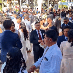 Mass wedding ceremony celebrates multiple couples in Cerro Colorado, Peru