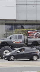 Monster truck spotted parked on Warsaw street