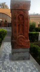 Holy Trinity Church and khachkars up close in Yerevan