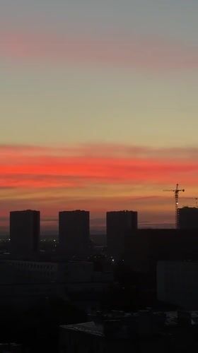 Sunset over Nikolskoye skyline, multiple angles