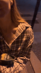 Woman documents evening stroll through downtown Ternopil streets