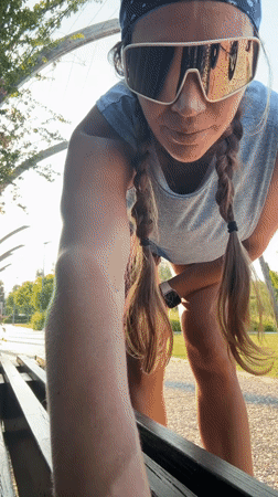 Outdoor warm-up routine in a Fethiye park