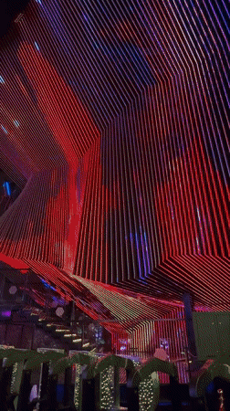Geometric light display illuminates Pattaya entertainment venue