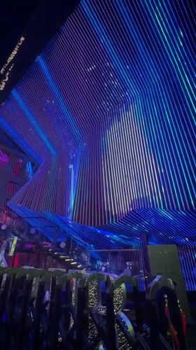 Geometric light display illuminates Pattaya entertainment venue
