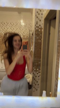 Bathroom mirror selfie session, multiple angles, Ufa