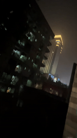 Rainy night scene captured in Yuzhong District, China